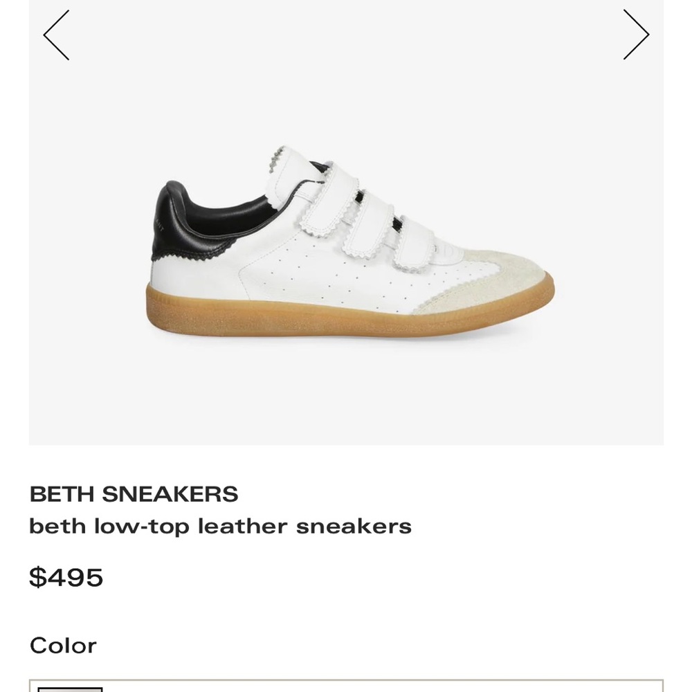 Isabel Marant Beth Low-Top Leather Sneakers in White, Black, Gum